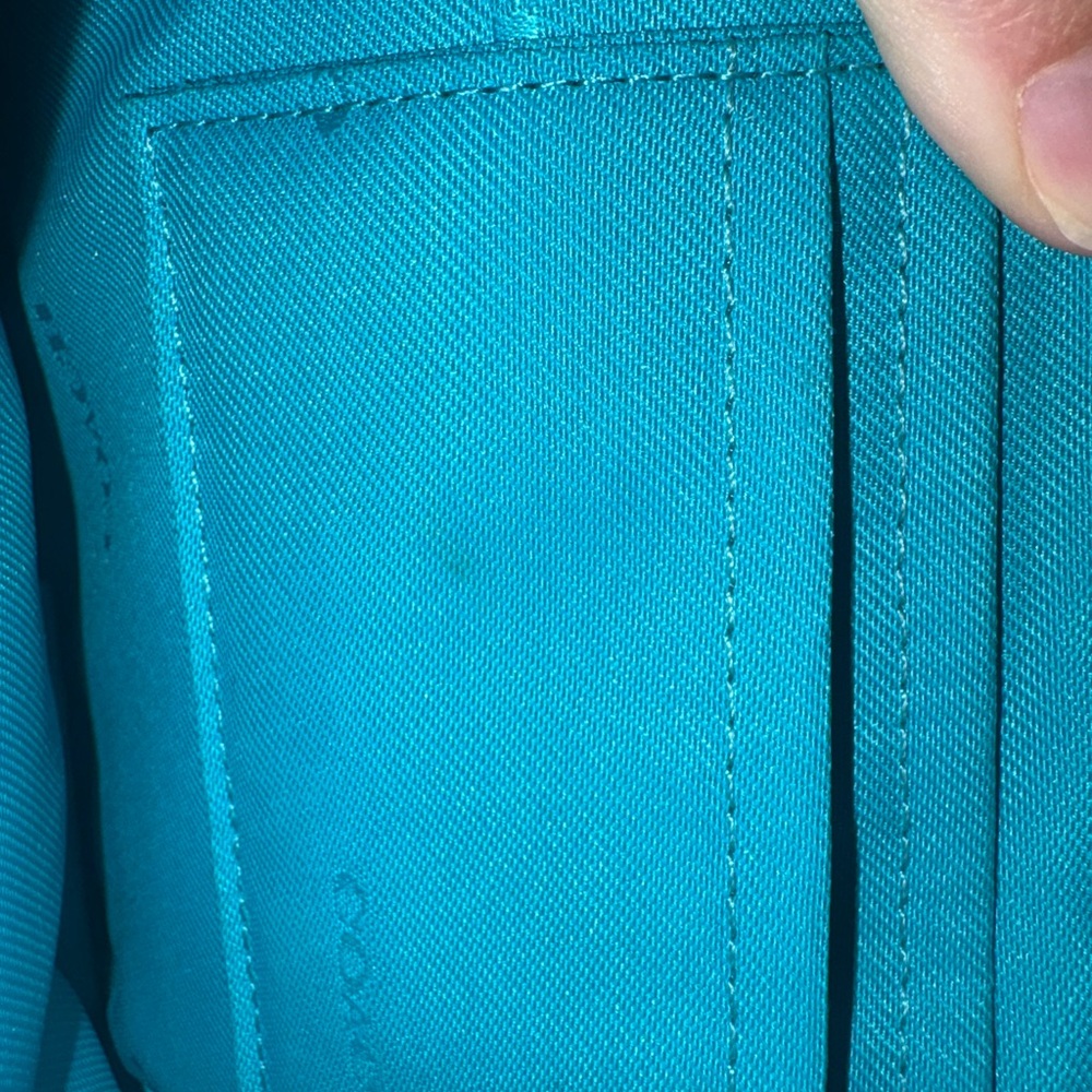COACH Teal Pebbled Leather Crossbody Wristlet with Silver Hardware - Picture 9 of 9